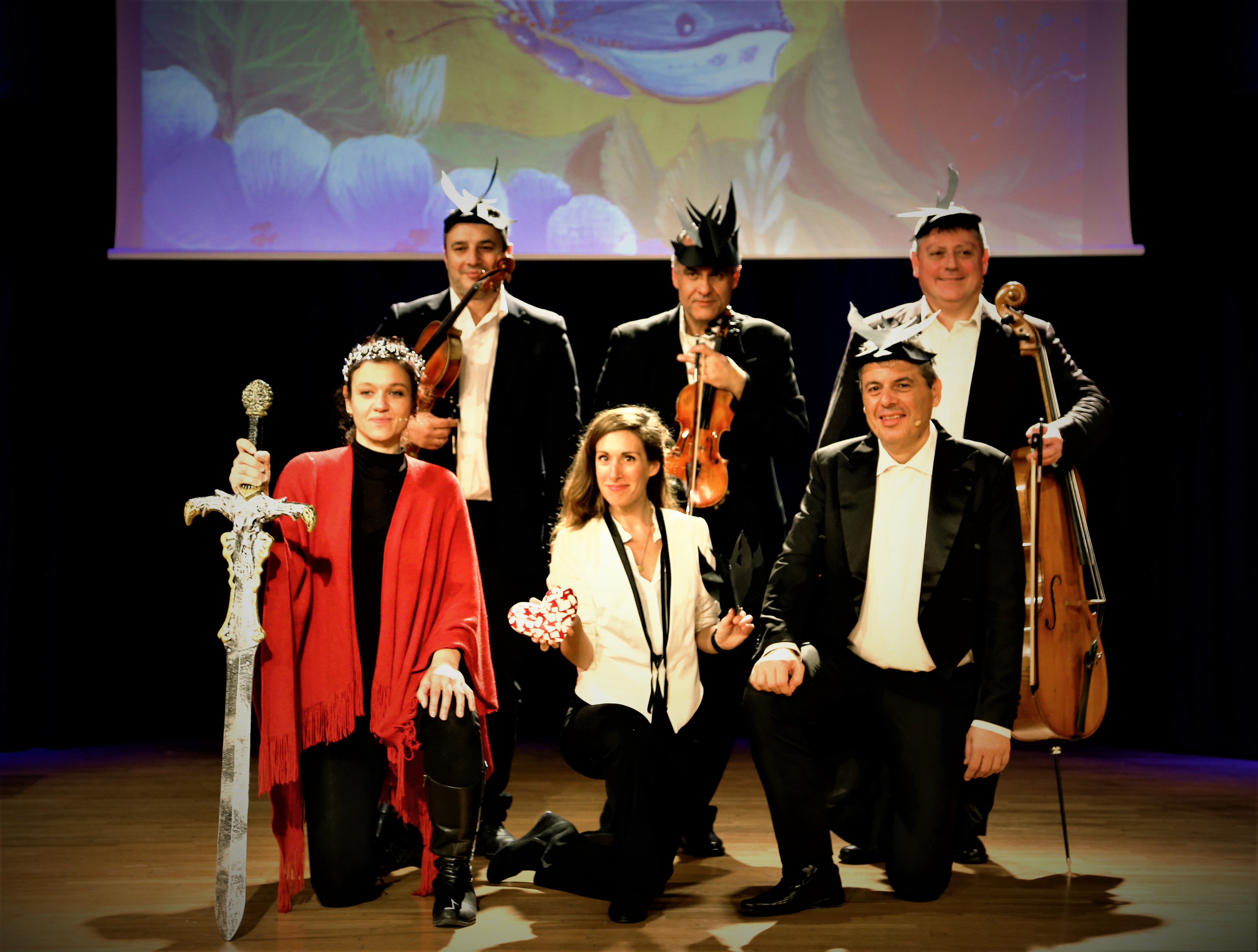 The ensemble of The Happy Prince in theatrical costume
